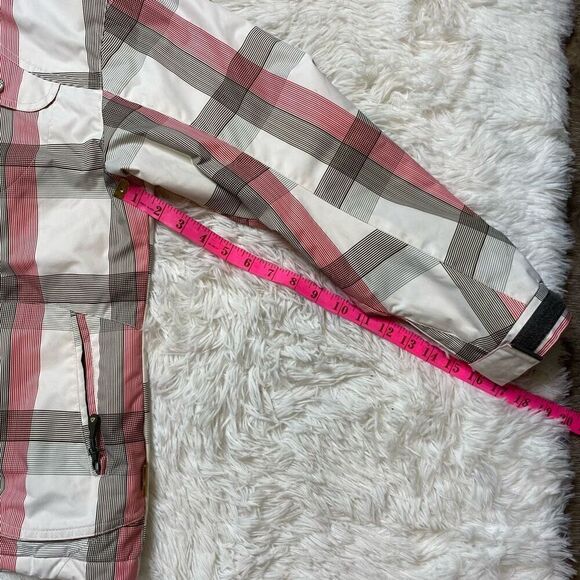 FIREFLY Ski Jacket Coat White Hooded Checkered Size Large Nancy Full Zip Hooded - Picture 8 of 10